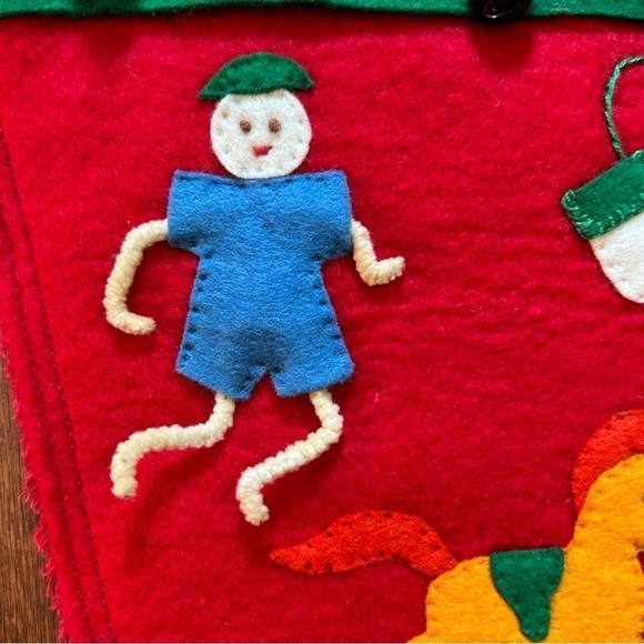 Vintage Felt Christmas Stocking, Handmade - Picture 4 of 15